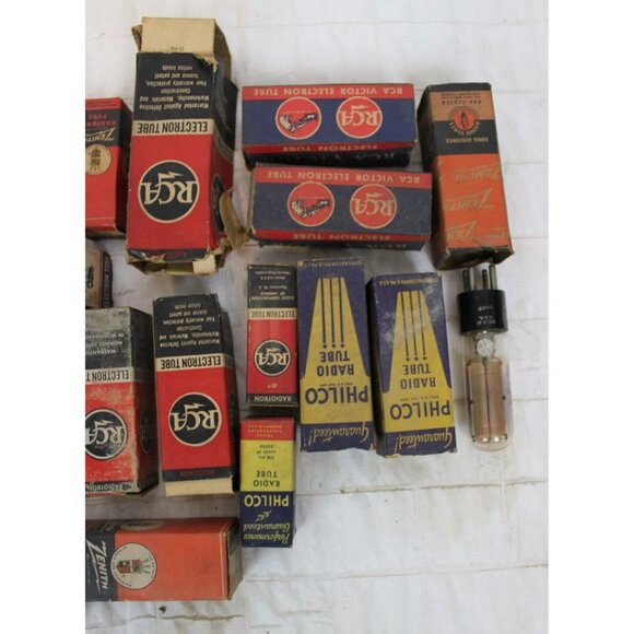 33 Pc VTG 40's 50's Radio Electron Tube Lot TV Vacuum Light RCA Zenith Fall Out - Picture 8 of 8